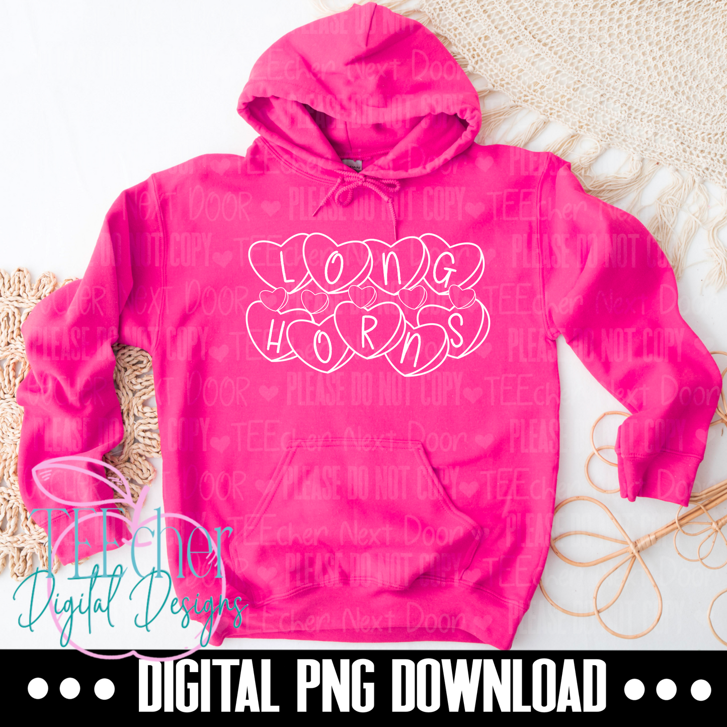 Longhorns Heart Outline PNG