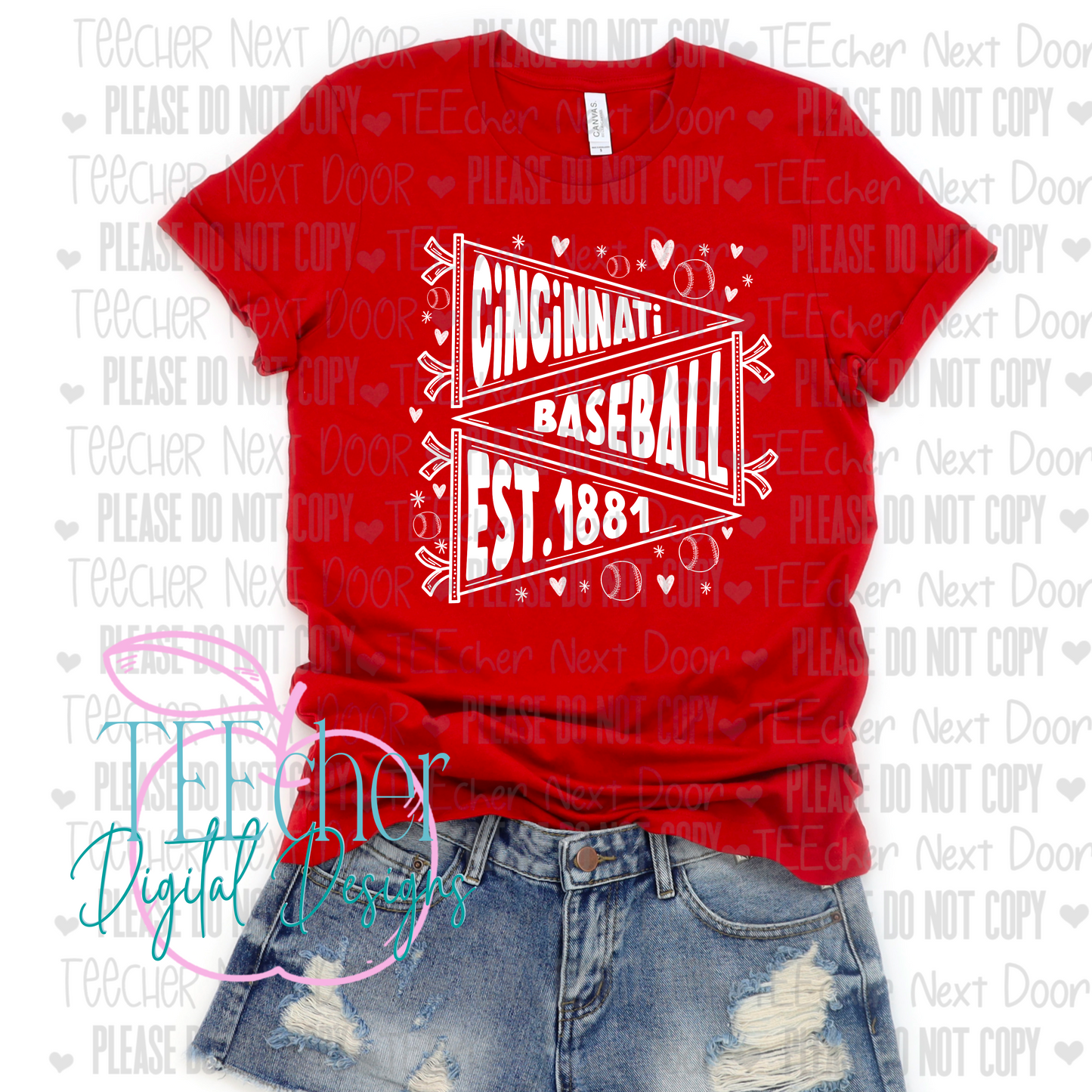 Baseball Pennant Screen Print Transfer