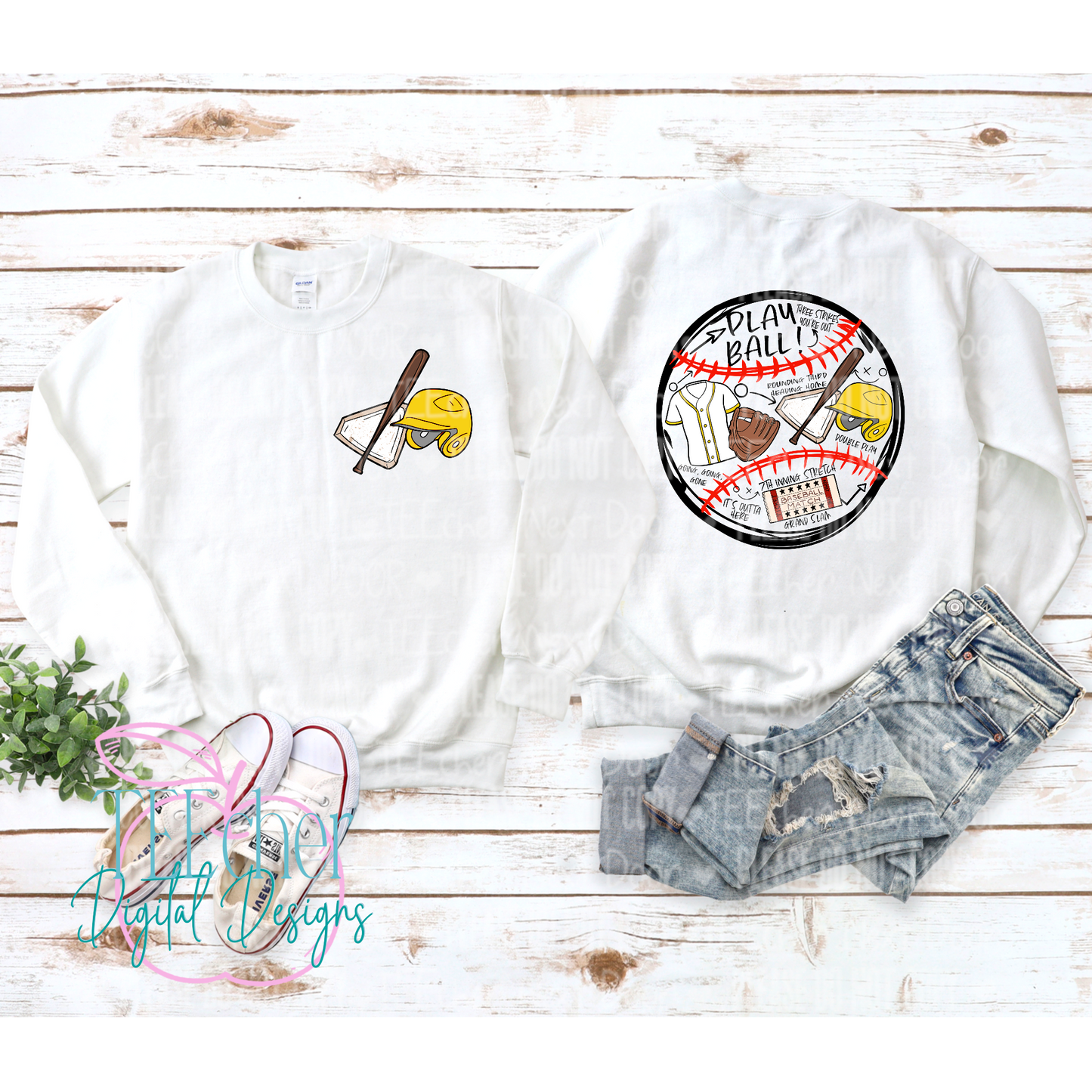 Yellow Baseball Collage Sublimation Transfer