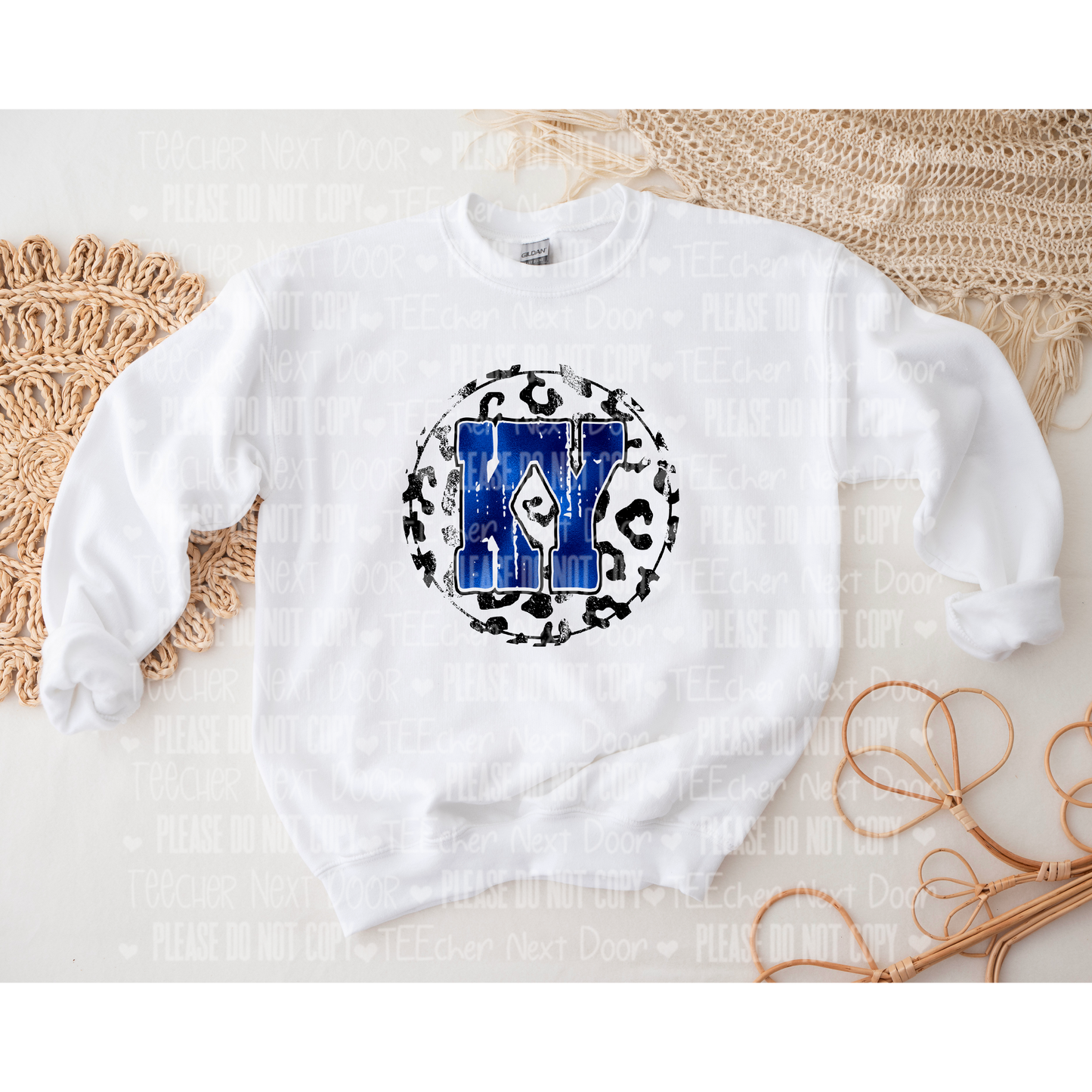 KY Round Leopard Screen Print Transfer