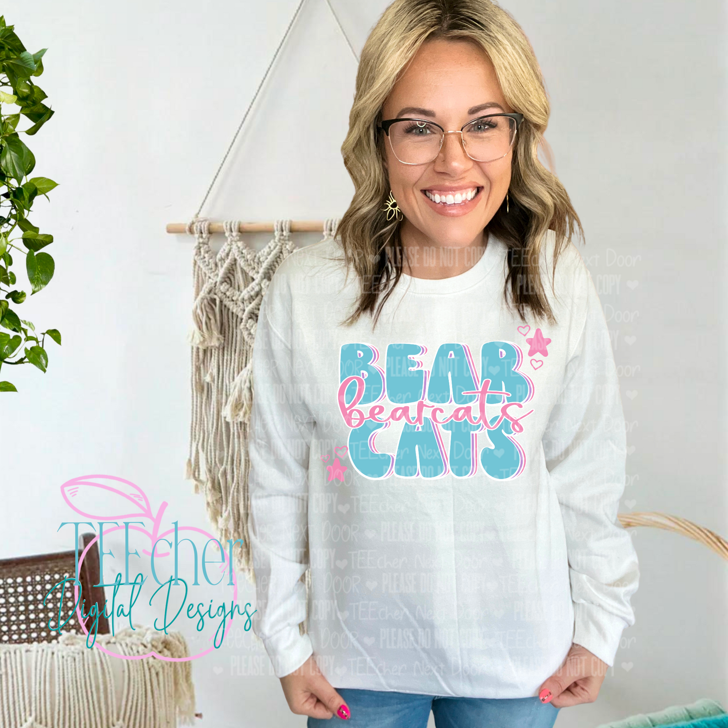Bearcats Retro Pastel Sublimation Transfer