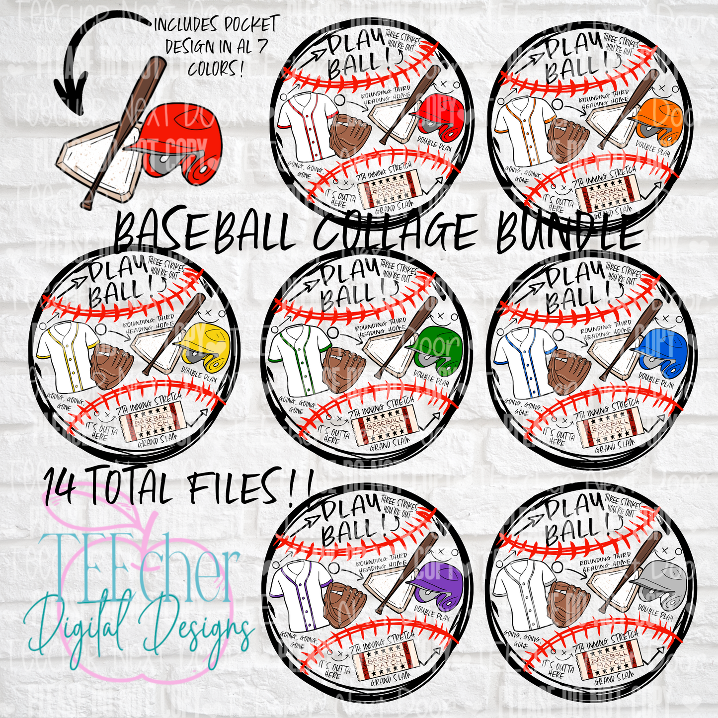 Baseball Collage Bungle PNG