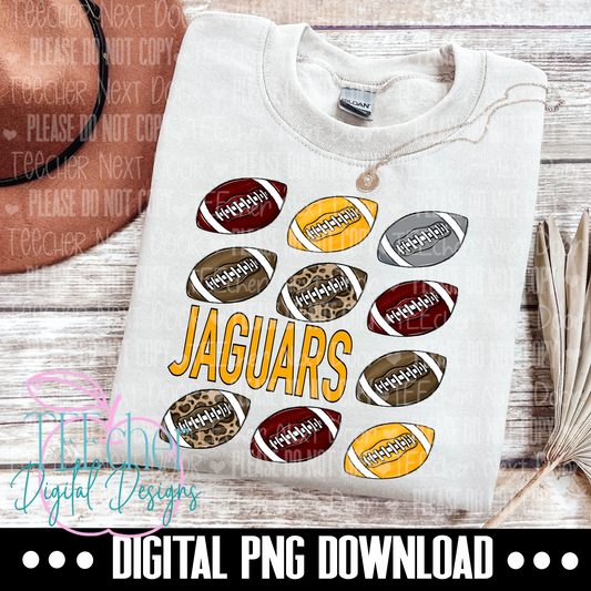 Jaguars Maroon & Gold Repeat Football PNG