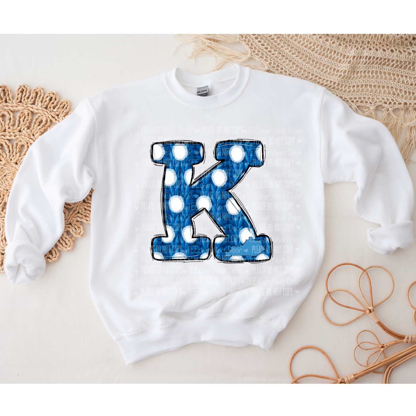 Blue Polka Dot Kentucky Sweater PNG