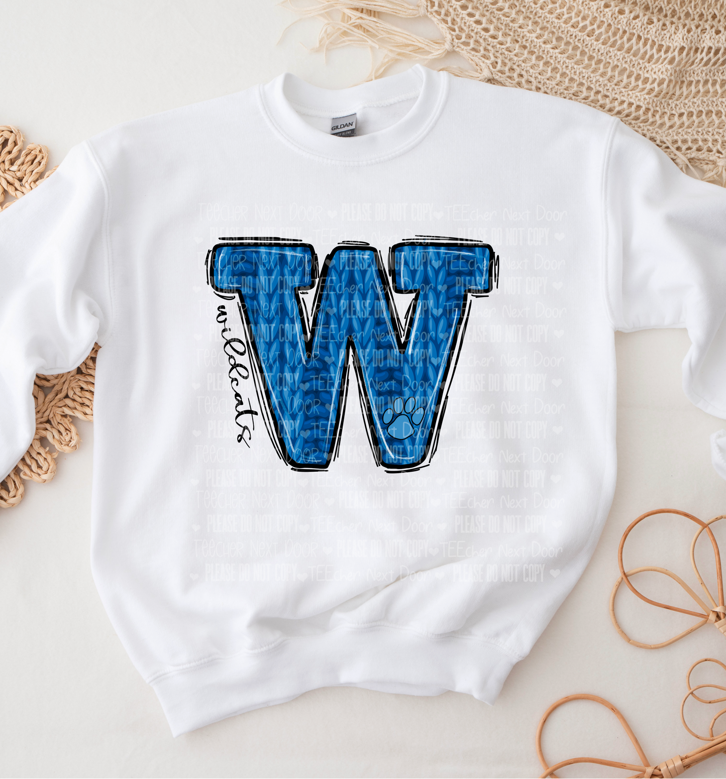 Blue Wildcats Sweater Sublimation Transfer