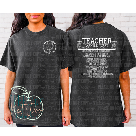 Teacher World Tour Screen Print Transfer