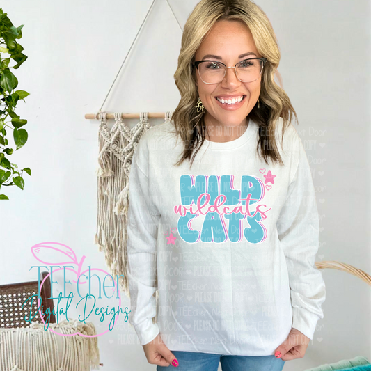 Wildcats Retro Pastel Sublimation Transfer