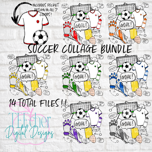 Soccer Collage Bungle PNG